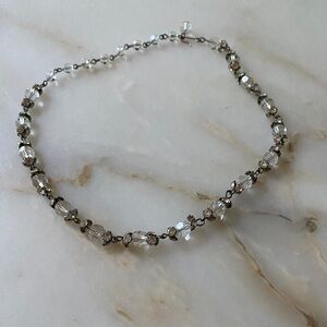 Vintage Cut Clear Crystal Single-strand Necklace